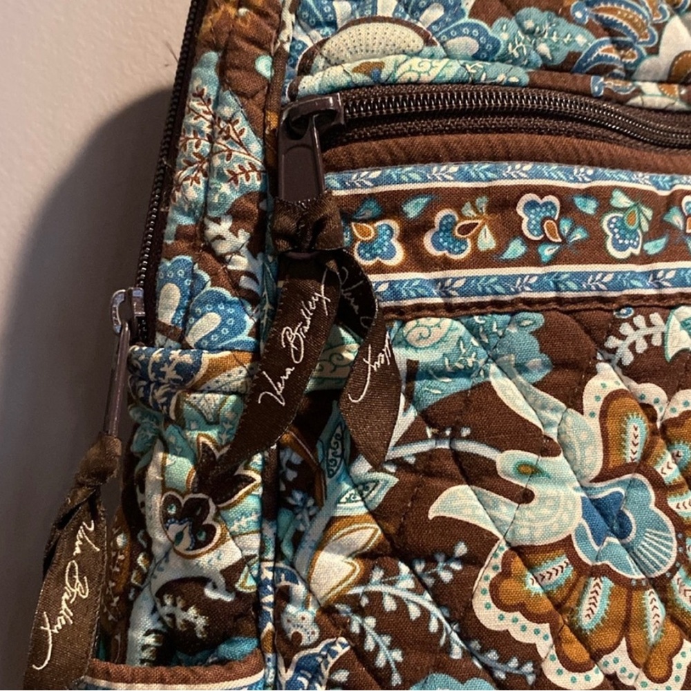 Vera Bradley Blue and Brown Floral Backpack